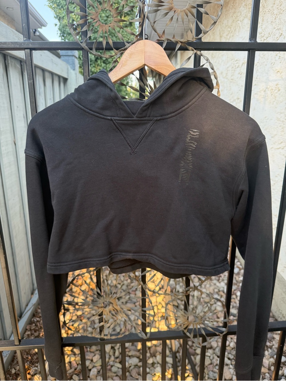 lululemon athletica olympic Black Cropped Hoodie Sweatshirt